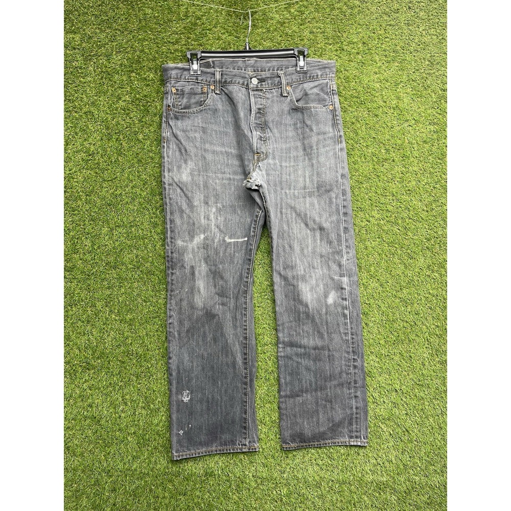 Levis 501 Jeans Mens 36x30 Straight Fit Medium Wash Casual Workwear Button Fly